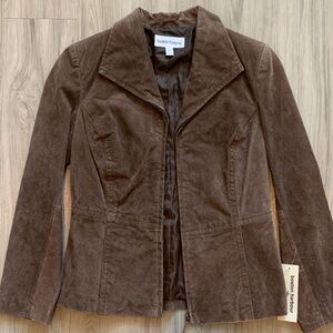 Minimalist Brown Full Zip Genuine Real 100% Suede Leather Jacket